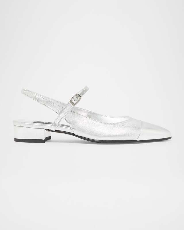 Oceano Metallic Mary Jane Slingback Flats